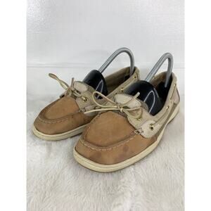 Sperry Top Sider Angelfish Gold Sparkle Boat Shoes Women’s Size 8